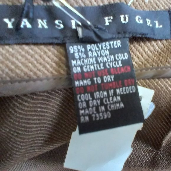 YANSI FUGEL Trousers Pants16 US / 46 EUR New w/tag $210 Coffee Brown Poly Rayon - Picture 5 of 12